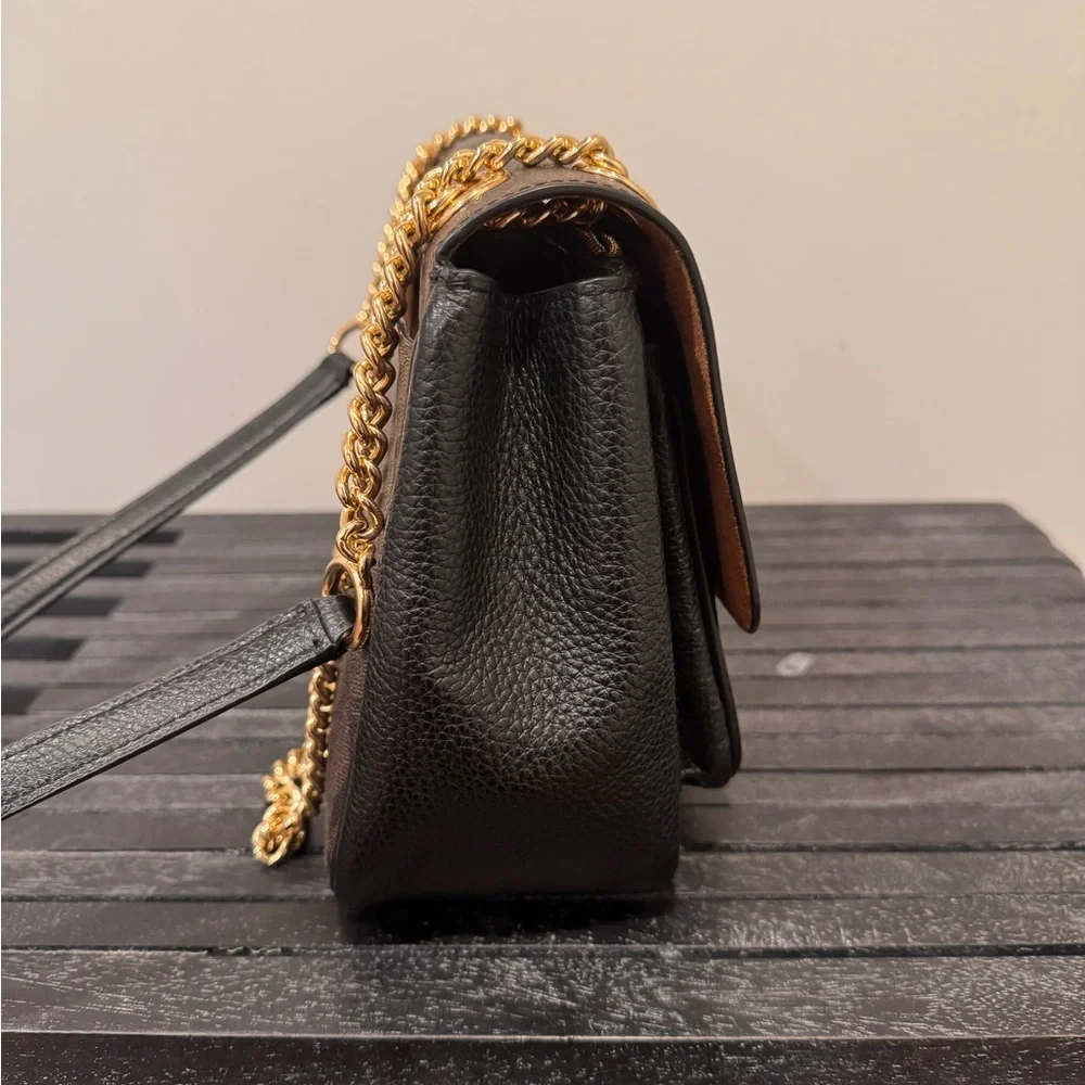 Coach Elodie - Black and Brown Pebble Leather Crossbody Bag - Picture 5 of 15